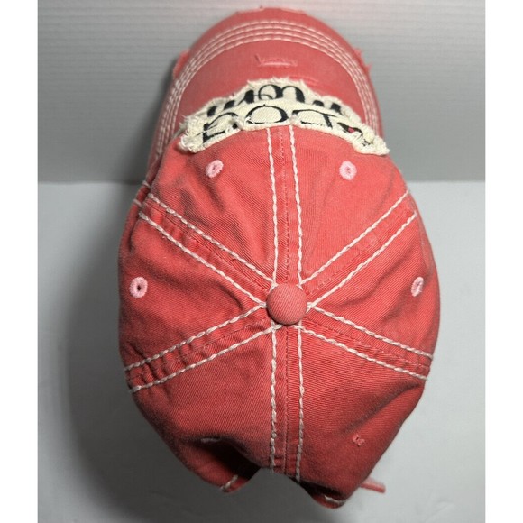 Dog Mom Hat Women’s Pink Adjustable StrapBack Rip Distressed Pet Dog Lover’s Cap - Picture 5 of 7